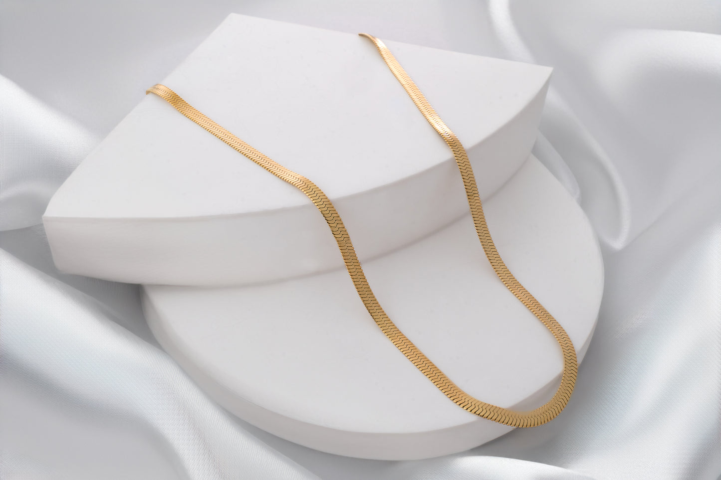 18KT GOLD PLATED FLAT SNAKE CHAIN - SNAKE CHAIN