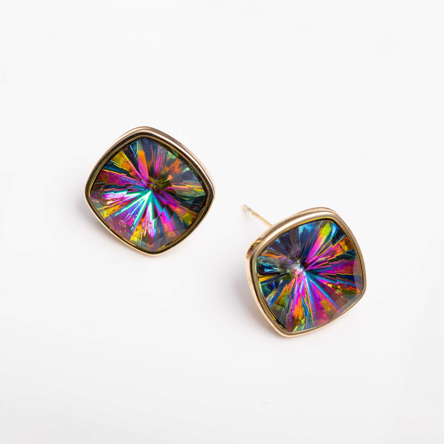 18KT GOLD PLATED MULTICOLOUR STUD - ALINA