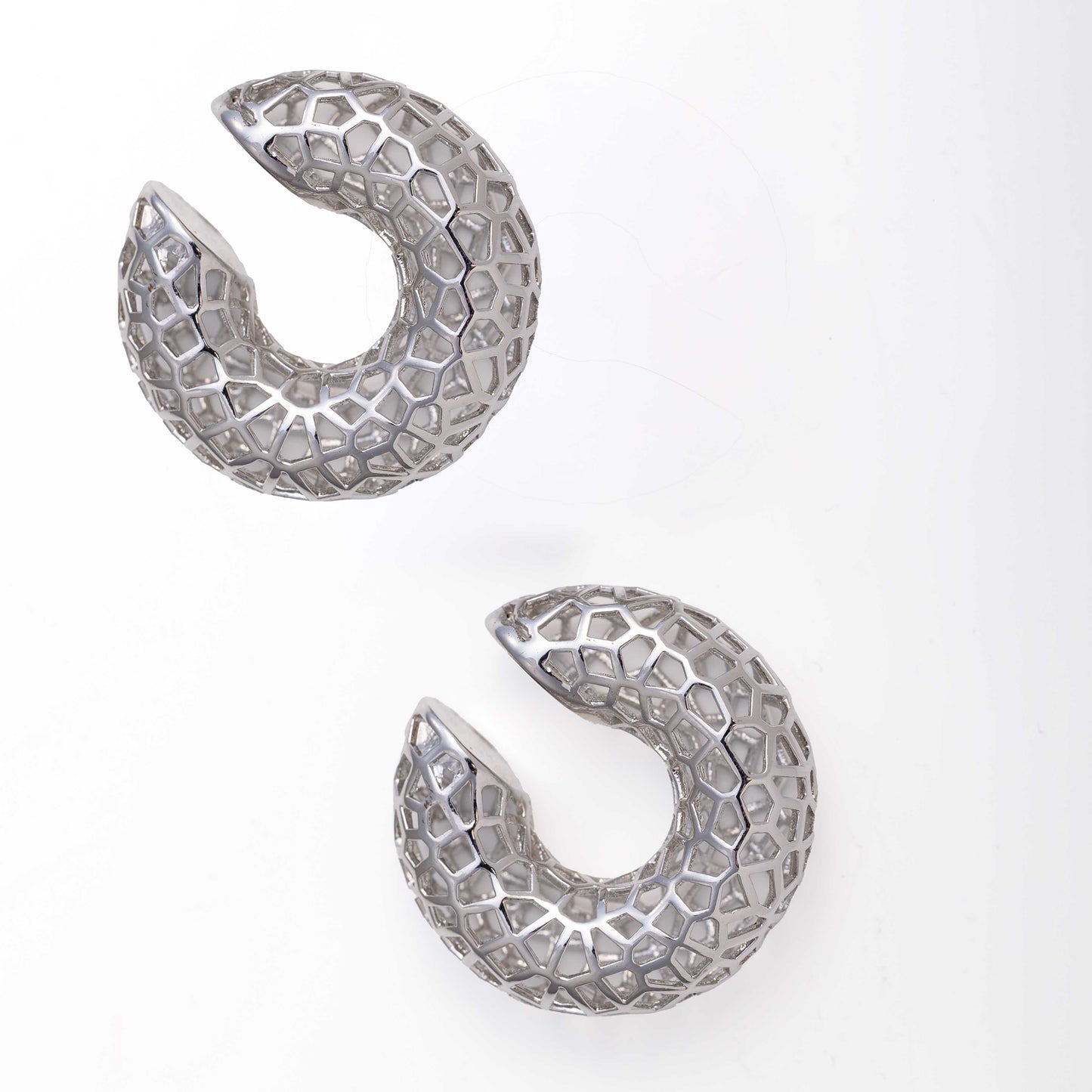 RHODIUM PLATED CHUNKY EARCUFFS - TARA