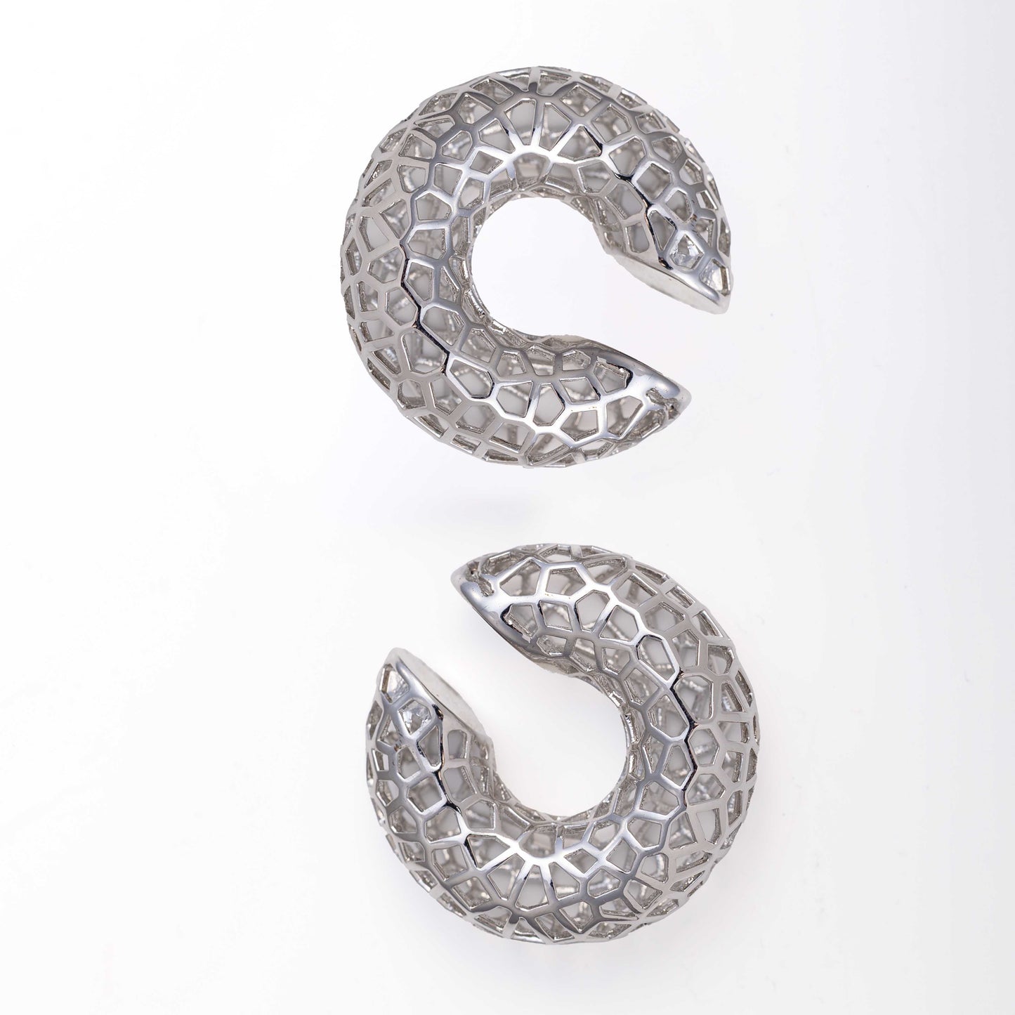 RHODIUM PLATED CHUNKY EARCUFFS - TARA