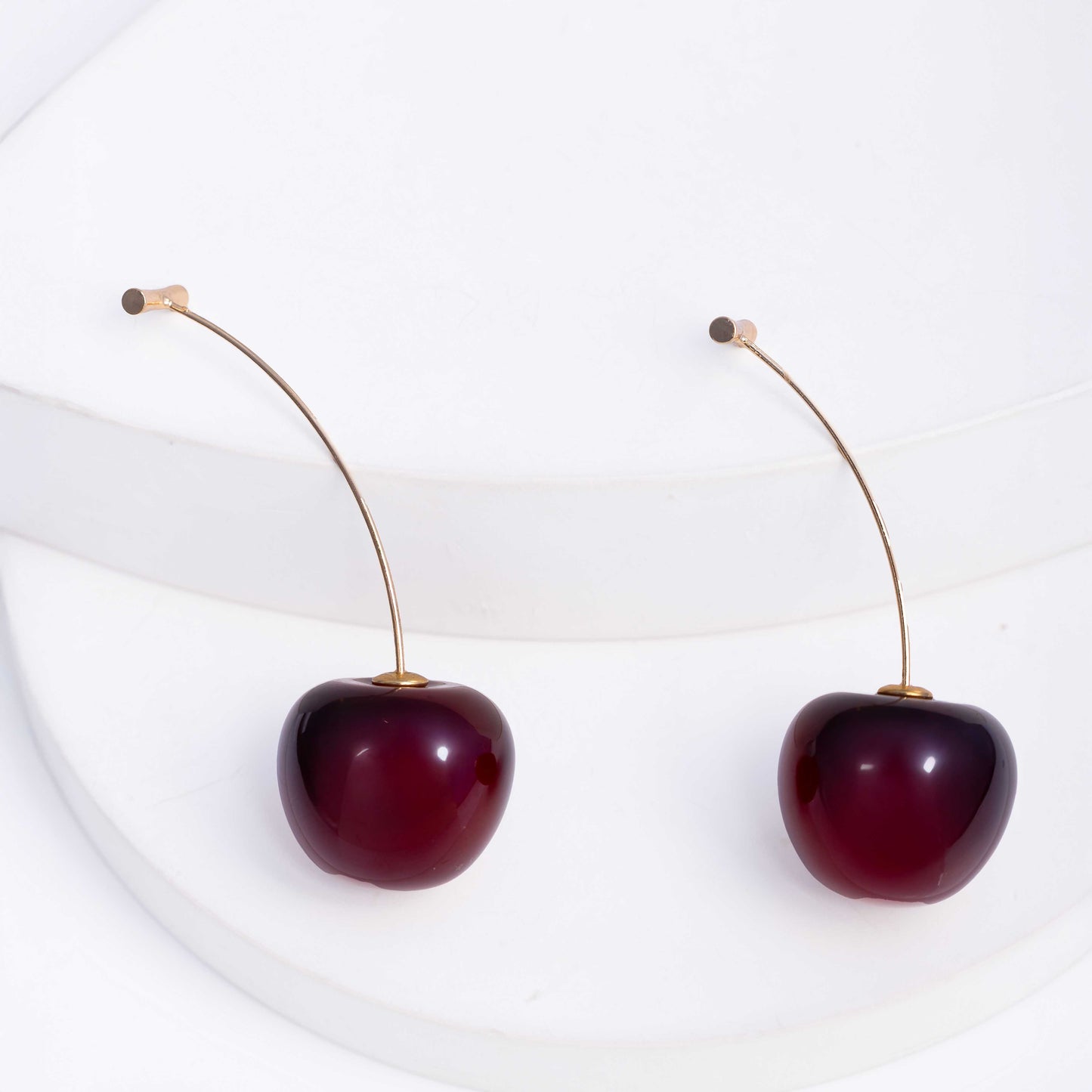 18KT GOLD PLATED KOREAN CHERRY EARRINGS - CHERRY