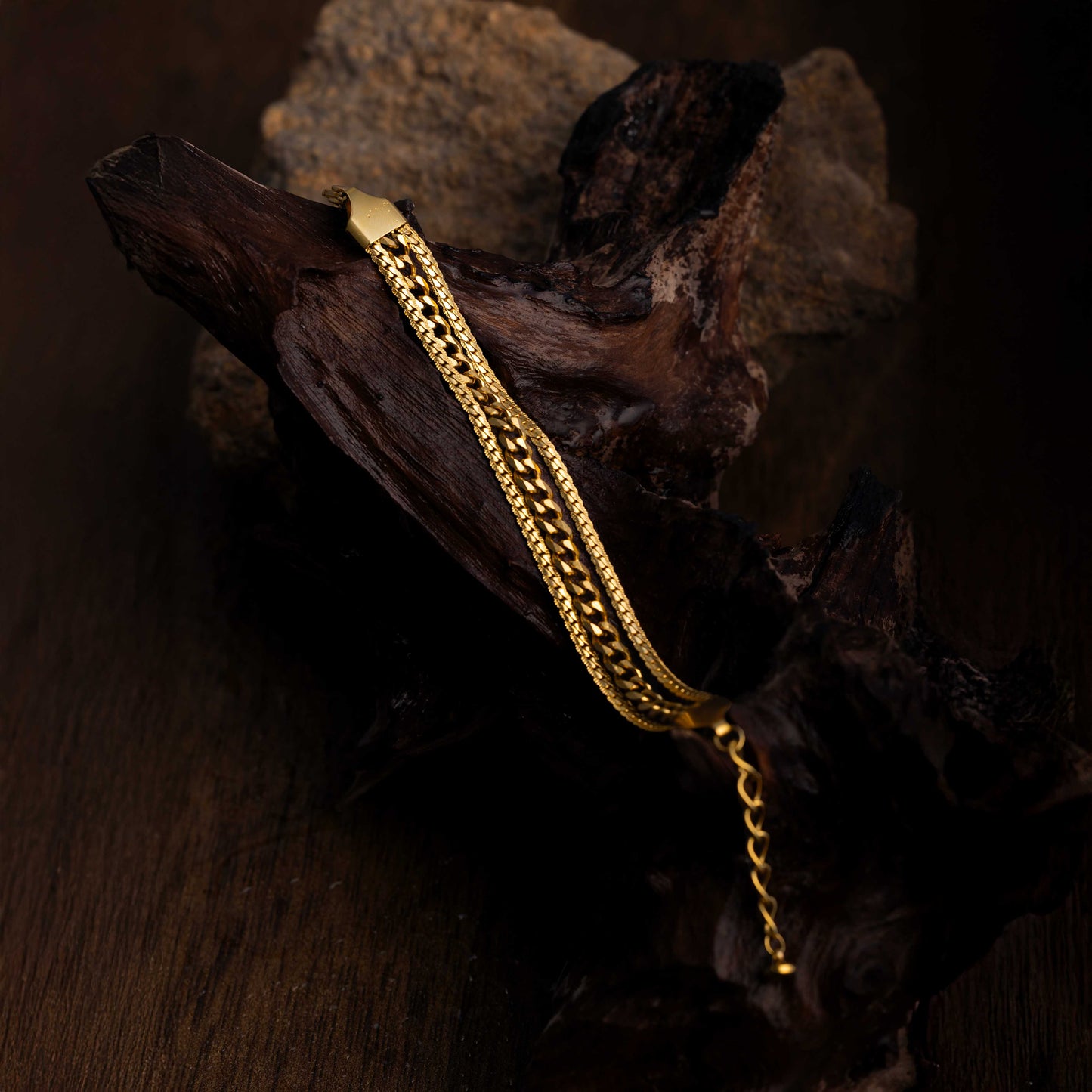 18KT GOLD PLATED STACKABLE SNAKE CHAIN BRACELET - MEGAN