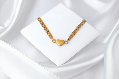 18KT GOLD PLATED LAYERED HEART - JENNA