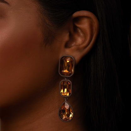 CLAY MOULDED FIRE STONE EARRING - DAENERYS