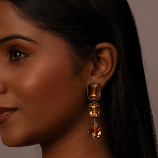 CLAY MOULDED FIRE STONE EARRING - DAENERYS