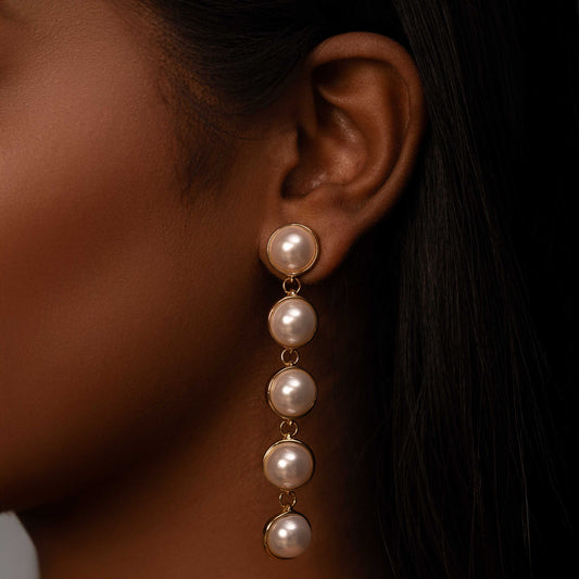 18KT GOLD PLATED PEARL DROPS - RANA