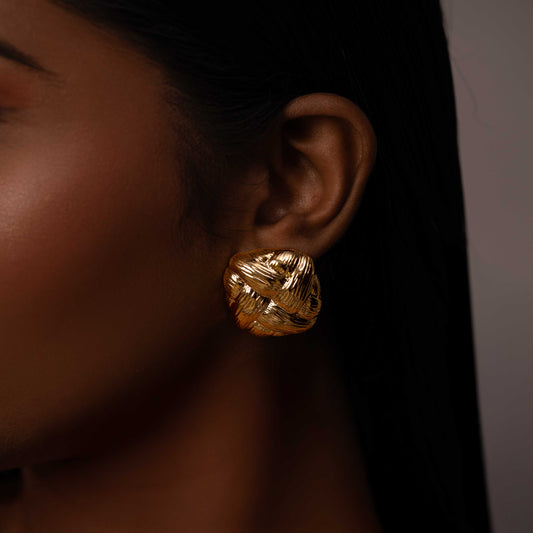 18KT GOLD PLATED SOLID GOLD STUDS - RIHANNA