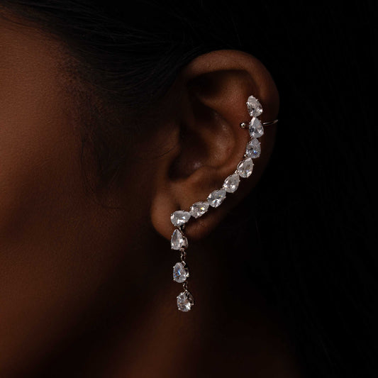 RHODIUM PLATED FULL EARCUFF - WHITE LIES