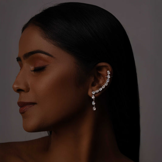 RHODIUM PLATED FULL EARCUFF - WHITE LIES