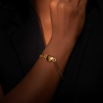 18KT GOLD PLATED LAYERED HEART - JENNA