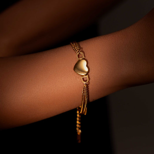 18KT GOLD PLATED LAYERED HEART - JENNA