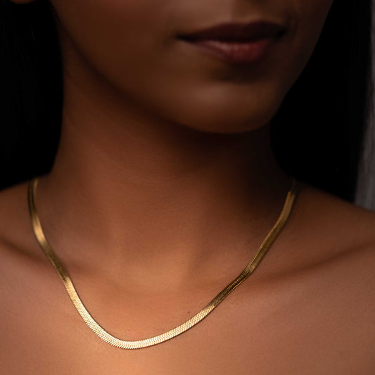 18KT GOLD PLATED FLAT  SNAKE CHAIN - SNAKE CHAIN