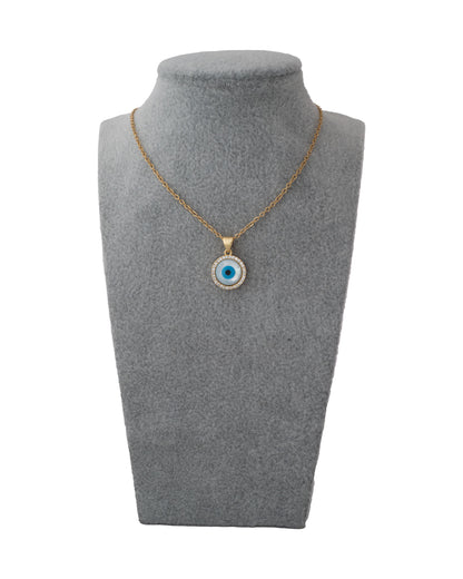 STUDDED EVIL EYE PENDANT