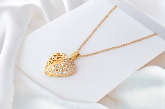 ICED-OUT BROKEN HEART PENDANT