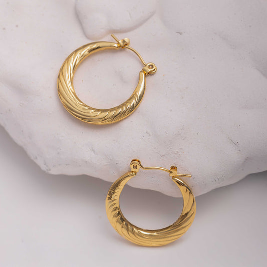 18KT GOLD PLATED WAVE DESIGN DAILY OFFICE WEAR BALI - ELLA