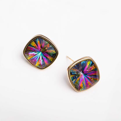 18KT GOLD PLATED MULTICOLOUR STUD - ALINA