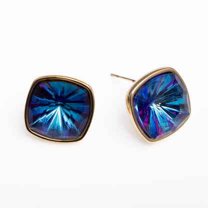 18KT GOLD PLATED SAPHIRE STUD - KATHERINE