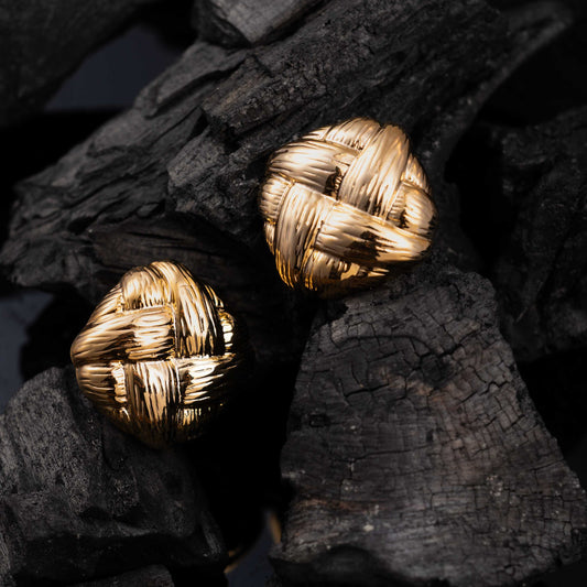 18KT GOLD PLATED SOLID GOLD STUDS - RIHANNA