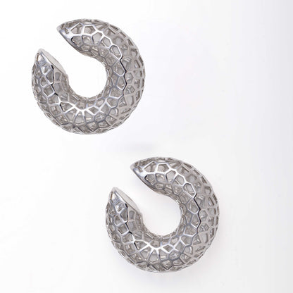 RHODIUM PLATED CHUNKY EARCUFFS - TARA