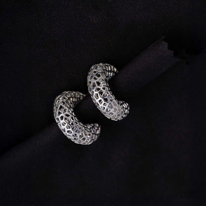 RHODIUM PLATED CHUNKY EARCUFFS - TARA