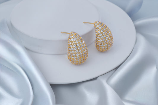 ZIRICON STUDDED TEAR DROP STUDS