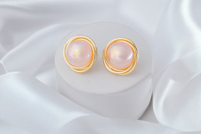 18KT GOLD PLATED PEACH PEARL - DIANA