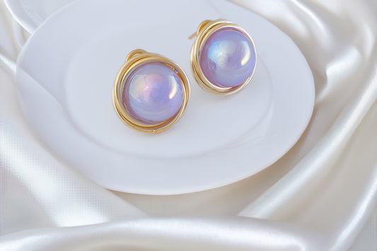 WHIRL PEARL STUDS